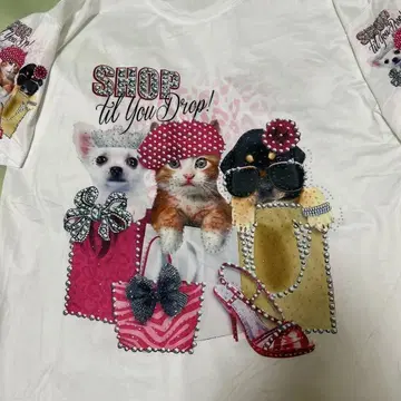 강아지 고양이 셔츠 ~미사용 새상품~ 프리 사이즈~ 남녀 공용