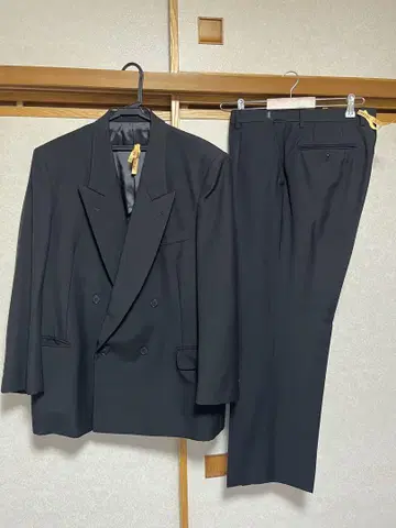블랙 포멀 더블 브레스트 수트 사이즈 6