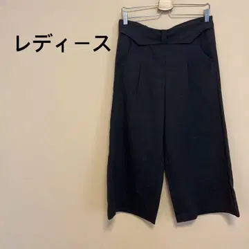 여성용 가우초 팬츠/7부 기장/리본/체크 무늬/브라운