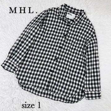 MHL. 마가렛 호웰 깅엄 체크 7부 소매 셔츠 사이즈 1