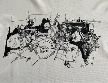 미국제 NEW ORLEANS JAZZ BAND 재즈 밴드 티셔츠