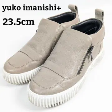 최근 모델 yuko imanishi+ 가죽 스니커즈 23.5 그레이지