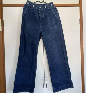 다크 블루 와이드 레그 데님