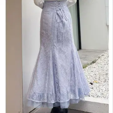 머큐리 듀오 밑단 튤 레이스 머메이드 스커트