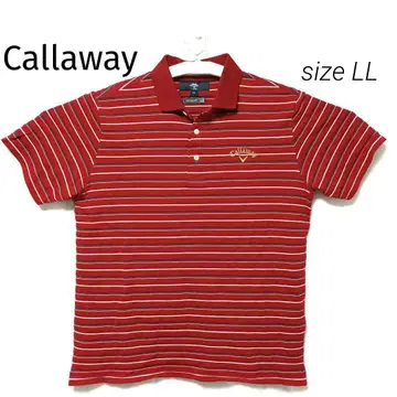 캘러웨이 Callaway 자수 로고 보더 무늬 피케 셔츠 사이즈 LL