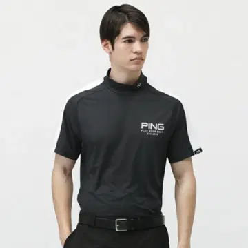 [새상품] 핑 통기성 소재 메쉬 하이넥 골프 셔츠 별주 블랙 M