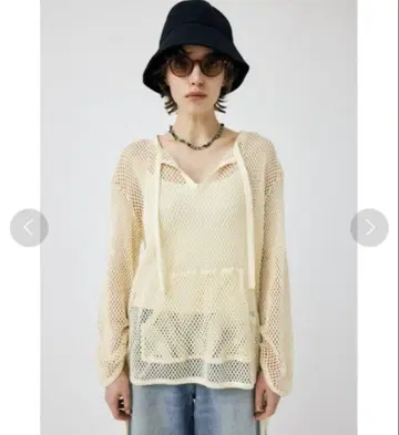 moussy 메쉬 스키퍼 풀오버 상의 아이보리