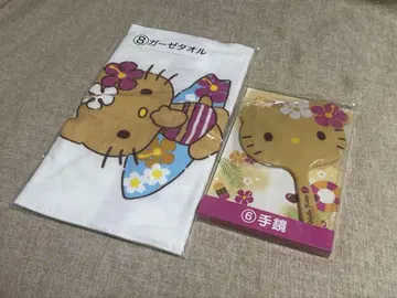 헬로키티 산리오 복권 손거울 거즈 타월