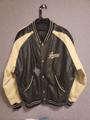 90s GUESS 가죽 바시티 자켓 XL HIPHOP B계 스트릿