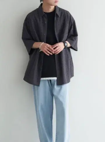 WYM LIDNM/EMBROIDERY SHEER WASHER SHIRT