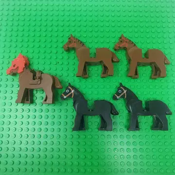 레고 LEGO 미니 피규어 말 블랙 브라운 5개 올드 레고