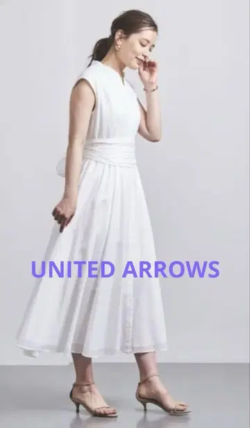 UNITED ARROWS 유나이티드 애로우즈 C V넥 셔츠 원피스 36