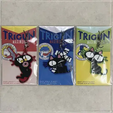 3점 트라이건 전 TRIGUN 러버 스트랩 니콜라스 바쉬 검은 고양이