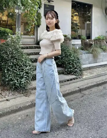 snidel 코쿤 디테일 데님 S 사이즈