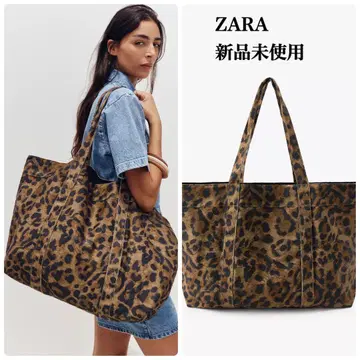 완판템 ZARA 애니멀 프린트 타일 맥시 백 택 포함 새상품