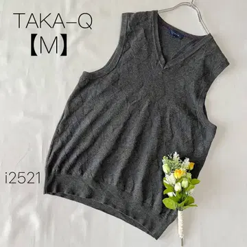 타카큐 아가일 무늬 니트 베스트 TAKAQ 니트 베스트 그레이 [M]