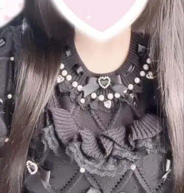 LIZLISA 메니 비쥬 리본 다이아 니트 탑