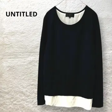 UNTITLED 백 크로스 니트 레이어드 스타일 긴팔 M 월드 일본제