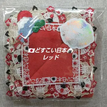 긴자 레이스 타월 손수건 도스코이 일본 레드 1장
