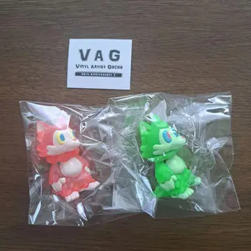 오카미군 VAG 가챠 피규어 핑크 그린 소프트 비닐