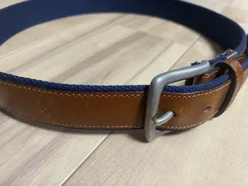 Ralph Lauren 가죽 남성용 벨트 브라운 네이비