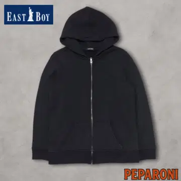 EAST BOY 블랙 후드 부착 후드티 블랙 자수 안감 부착