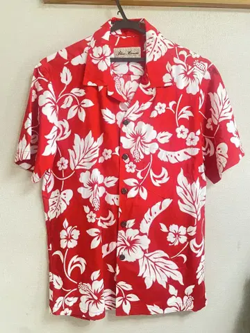Blue Hawaiian 알로하 셔츠 빨간색