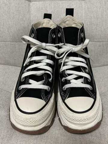 CONVERSE 블랙 하이컷 트랙 웨이브 통굽 23.5