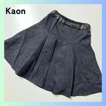 새상품급 Kaon 카온 플레어 스커트 무릎 기장 블랙 네이비 S 사이즈