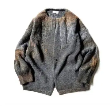 아마치. 비 오는 패턴 니트 카디건