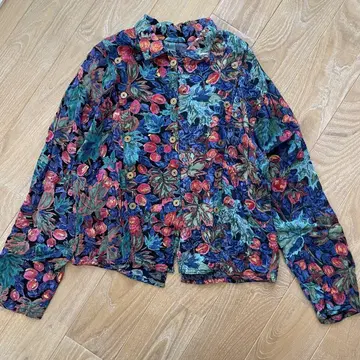 Vintage 긴팔 블라우스 꽃무늬 레트로 개성 세련된