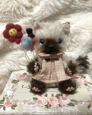 핸드메이드 작가 고양이 샴 고양이 백참 참 마스코트