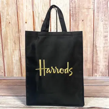 해롯츠 Harrods 남녀 공용 토트백 로고 자수 토트 블랙