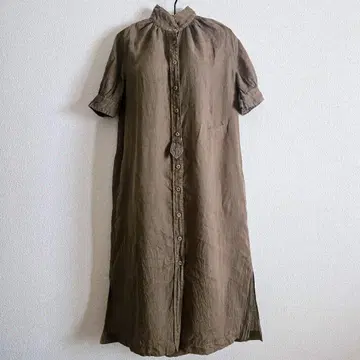 ROBE de PEAU 버튼 셔츠 원피스 반팔