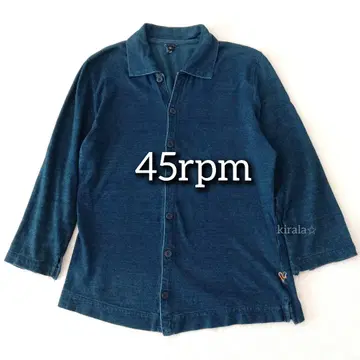 45rpm 인디고 셔츠 블라우스 프론트 오픈 가디건