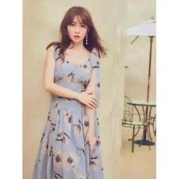 herlipto 해바라기 프린트 미디 드레스