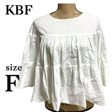 P2461 KBF [ONE] 상의 블라우스 화이트 7부 소매