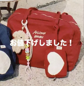 앨리슨 브라운 ALLISON BROWN 빨간색 토트백과 파우치 2종 세트