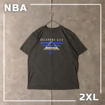 Y2K NBA OKC 썬더 티셔츠 2XL 스트릿 스타일 로고 티셔츠
