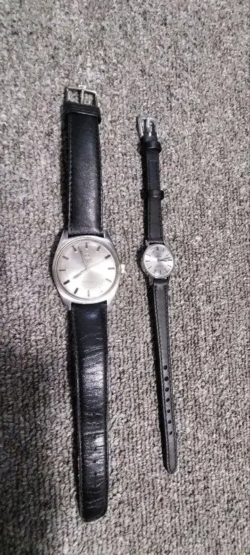 Omega Geneve 실버 가죽 시계