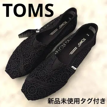 TOMS 톰스 슬립온 전체 레이스 블랙 23cm 미사용 새상품 택 포함