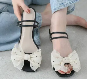 Vivian 2WAY 스트랩 샌들 블랙 콤비 23.0-23.5