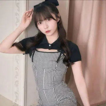 익명 배송 "즉시 완판 인기 미셸 마카롱 숏 볼레로 앙상블 깅엄 원피스