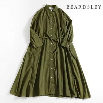 317t*새상품급 비어즐리 BEARDSLEY 나일론 플레어 셔츠 원피스