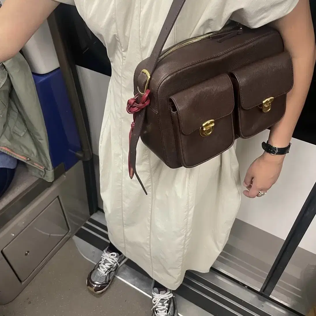 Rockcake Square Leather Belt Shoulder Bag on Bunjang Global