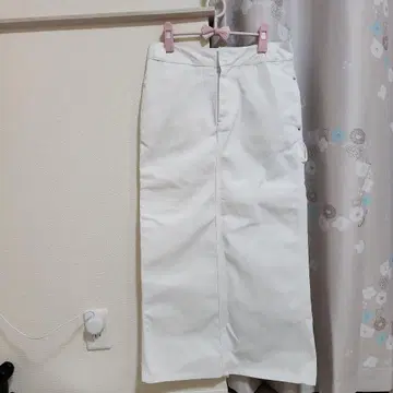 디키즈 화이트 데님 타이트 스커트