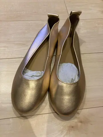 핑크 골드 플랫 발레 슈즈 25cm