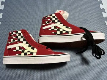 VANS Sk8-Hi 빨간색 체크 무늬 깃발