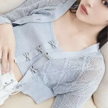 SNIDEL 리본 비쥬 버튼 뷔스티에