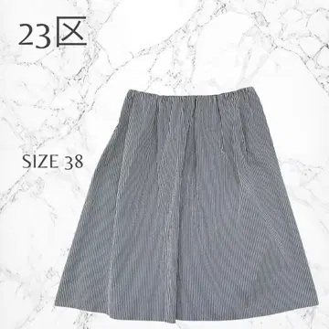 23구 온워드 카시야마 예쁜 스트라이프 성숙 캐주얼 플레어 스커트 M